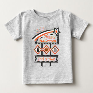 Camiseta De Bebé Rótulo de Halloween retro vintage - Truco o trato