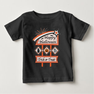 Camiseta De Bebé Rótulo de Halloween retro vintage - Truco o trato