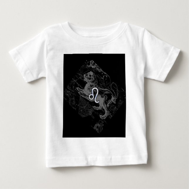 Camiseta De Bebé Rótulo de Leo Zodiac cromado estilo León en Heveli (Anverso)