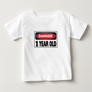 Camiseta De Bebé Rótulo de peligro de 1 año