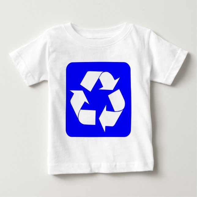 Camiseta De Bebé Rótulo de reciclaje - Azul (Anverso)