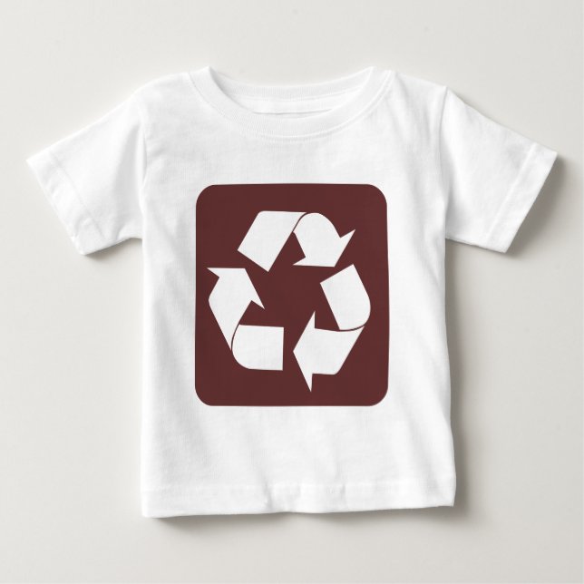 Camiseta De Bebé Rótulo de reciclaje - Marrón oscuro (Anverso)