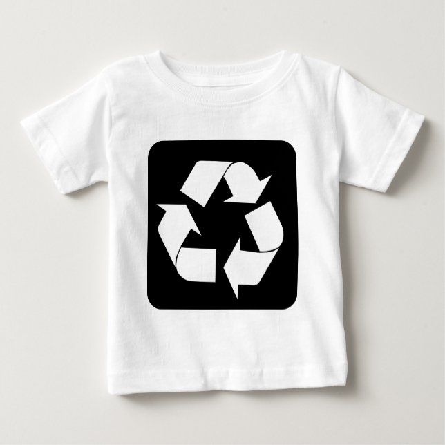 Camiseta De Bebé Rótulo de reciclaje - Negro (Anverso)