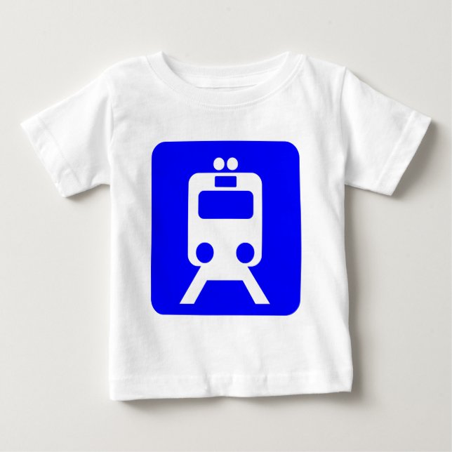 Camiseta De Bebé Rótulo de tren - Azul (Anverso)