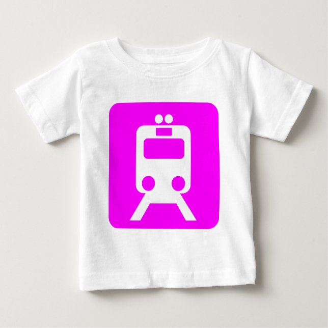 Camiseta De Bebé Rótulo de tren - Magenta (Anverso)