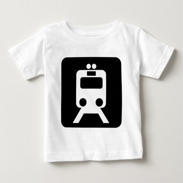 Camiseta De Bebé Rótulo de tren - Negro (Anverso)