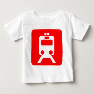 Camiseta De Bebé Rótulo de tren - Rojo