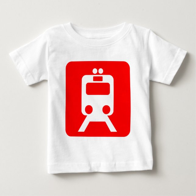 Camiseta De Bebé Rótulo de tren - Rojo (Anverso)