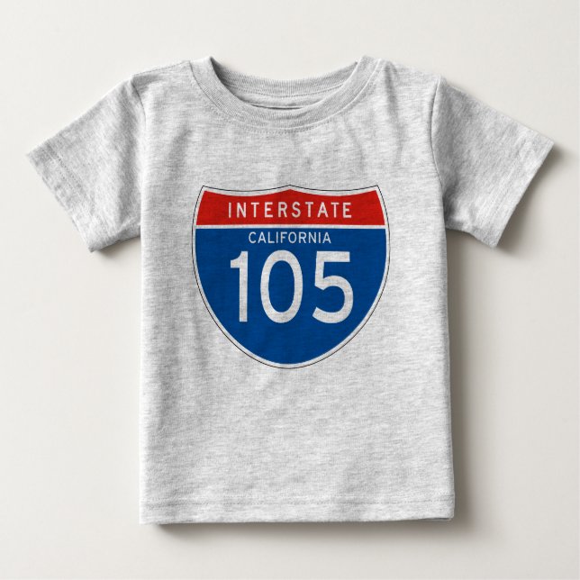 Camiseta De Bebé Rótulo de un estado a otro 105 - California (Anverso)