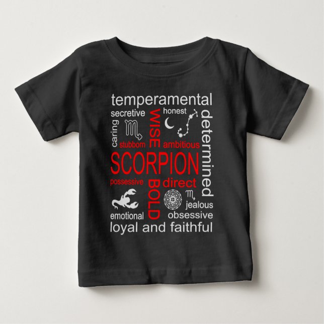 Camiseta De Bebé Rótulo Escorpión Zodiaco (Anverso)