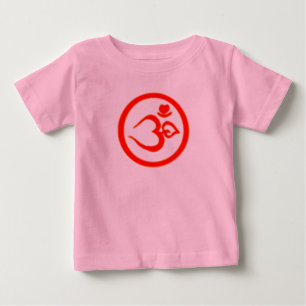 Camiseta De Bebé Rótulo Heart Om - Ropa de yoga para bebés