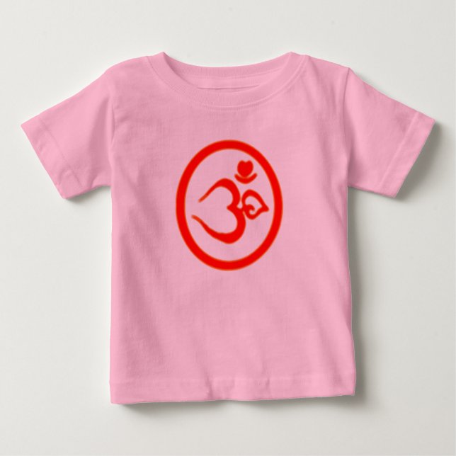 Camiseta De Bebé Rótulo Heart Om - Ropa de yoga para bebés (Anverso)