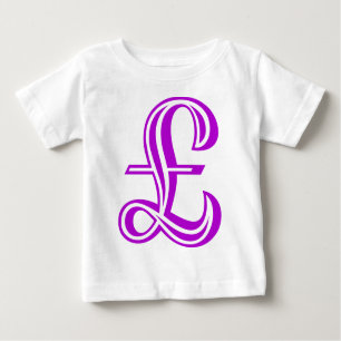 Camiseta De Bebé Rótulo Libra - Púrpura