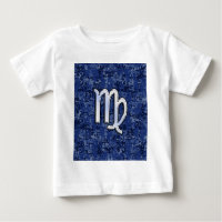 Rótulo Virgo Zodiac en camuflaje digital azul