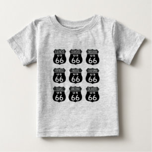 Camiseta De Bebé Rótulos de la ruta 66