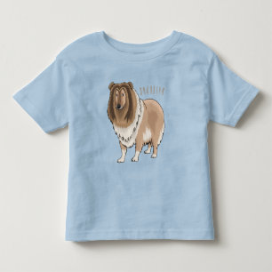 Camiseta De Bebé Rough collie dog cartoon illustration