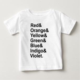 Camiseta De Bebé ROYGBIV Rojo Naranja Amarillo Verde Azul Índigo Vi