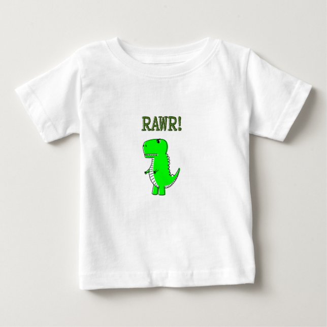 Camiseta De Bebé RRAWR T-Rex lindo y enojado (Anverso)