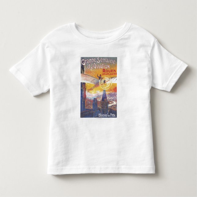 Camiseta De Bebé Ruán, Francia - piloto y avión (Anverso)