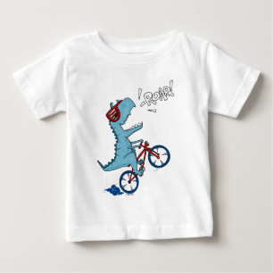 Camiseta De Bebé Ruar T-Rex en bicicleta