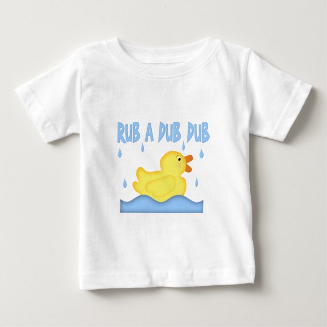 Camiseta De Bebé Rubber amarillo Ducky Rub A Dub (Anverso)