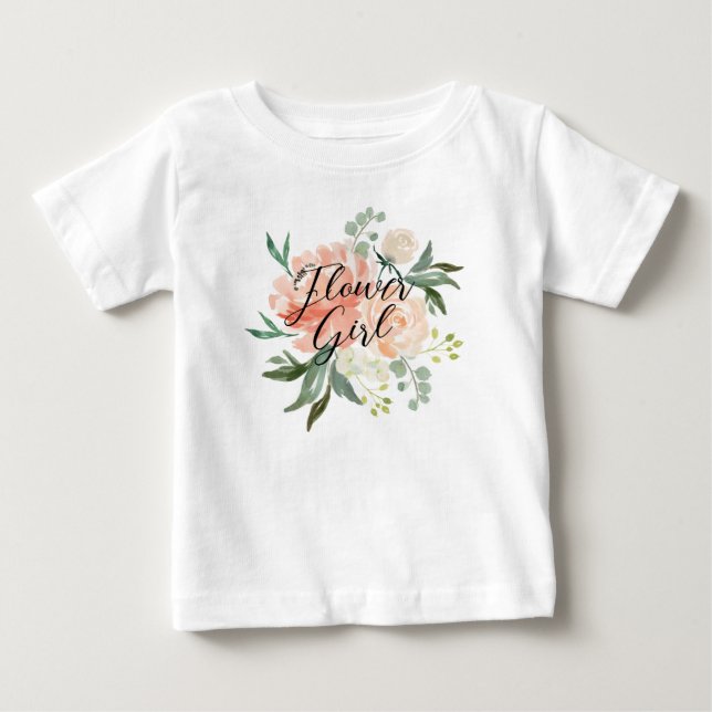 Camiseta De Bebé Rubor Floral Niña de las Flores (Anverso)