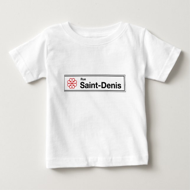 Camiseta De Bebé Ruda Santo-Denis, placa de calle de Montreal (Anverso)