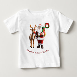 Camiseta De Bebé Rudolf el reno de la nariz roja