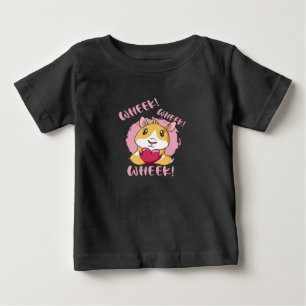 Camiseta De Bebé Rueda del corazón del cerdo de Guinea Amante de