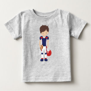 Camiseta De Bebé Rugby, Fútbol americano, chico lindo, pelo marrón
