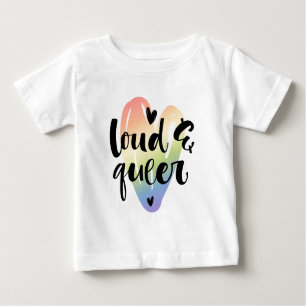 Camiseta De Bebé Ruidoso y queer Corazón acuarela