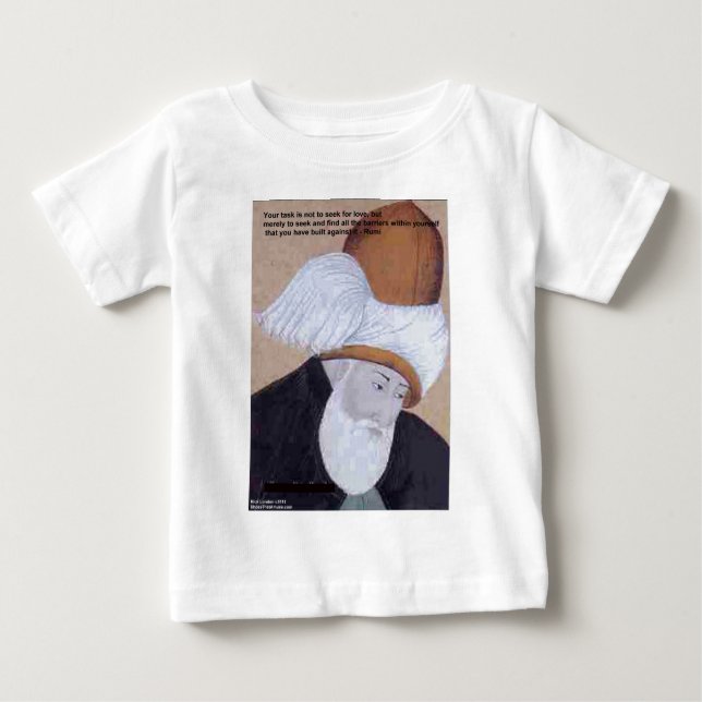 Camiseta De Bebé Rumi "Obstáculos Del Amor" Cita En Regalos Cartas  (Anverso)