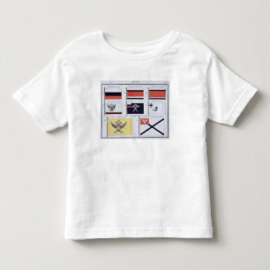 Camiseta De Bebé Ruso señala por medio de una bandera, de un libro