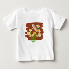 Camiseta De Bebé Rustic floral design on brown background