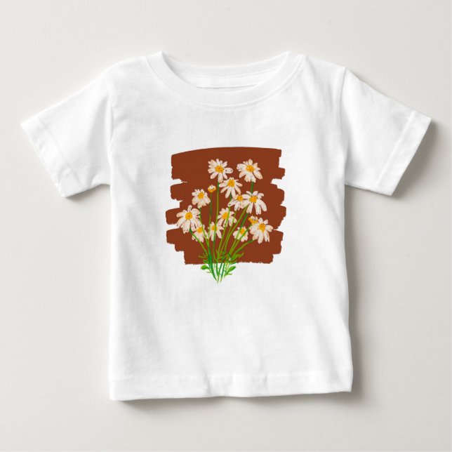 Camiseta De Bebé Rustic floral design on brown background (Anverso)