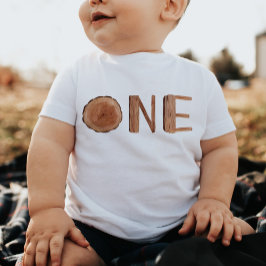 Camiseta De Bebé Rustic Wood primer cumpleaños uno