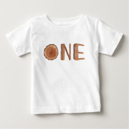 Camiseta De Bebé Rustic Wood primer cumpleaños uno