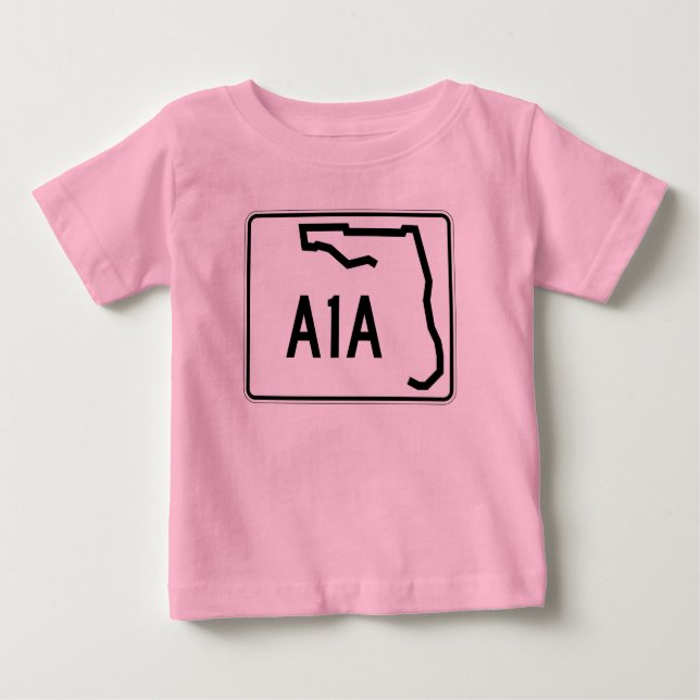 Camiseta De Bebé Ruta Estatal de Florida A1A (Anverso)