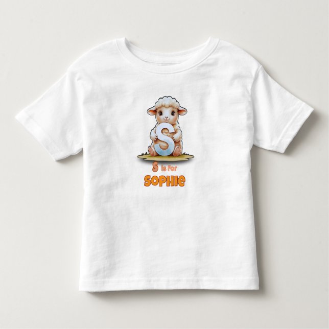 Camiseta De Bebé S is for Sophie - Personalized Toddler Shirt (Anverso)