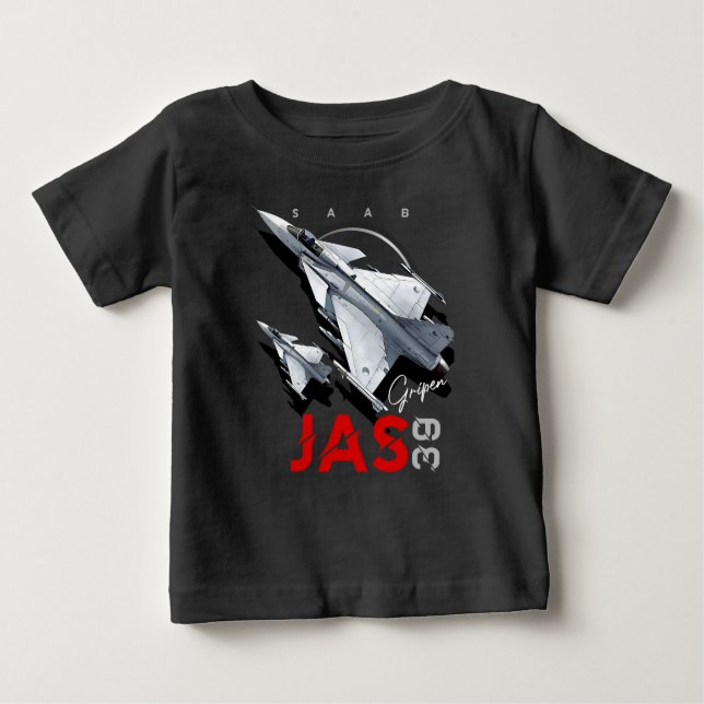 Camiseta De Bebé Saab JAS39 Gripen Aeronaves de combate suecas (Anverso)