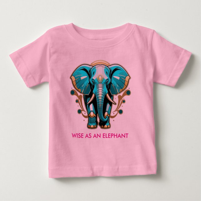 Camiseta De Bebé Sabia como un elefante (Anverso)