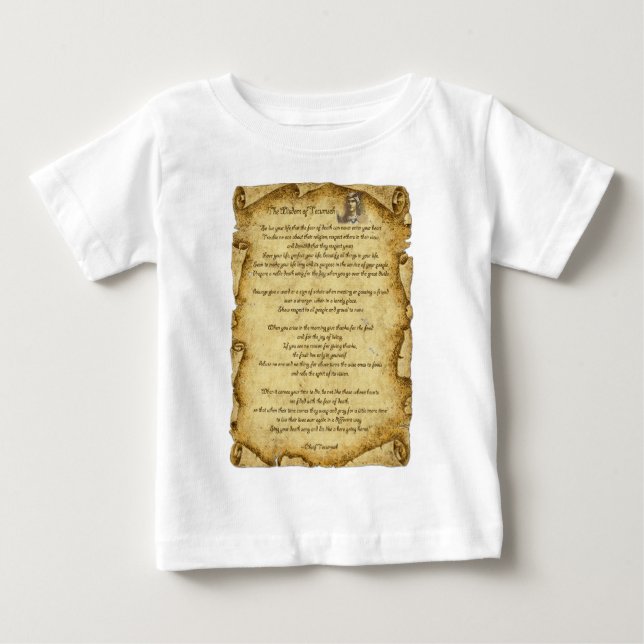 Camiseta De Bebé Sabiduría nativa americana del jefe Tecumseh (Anverso)