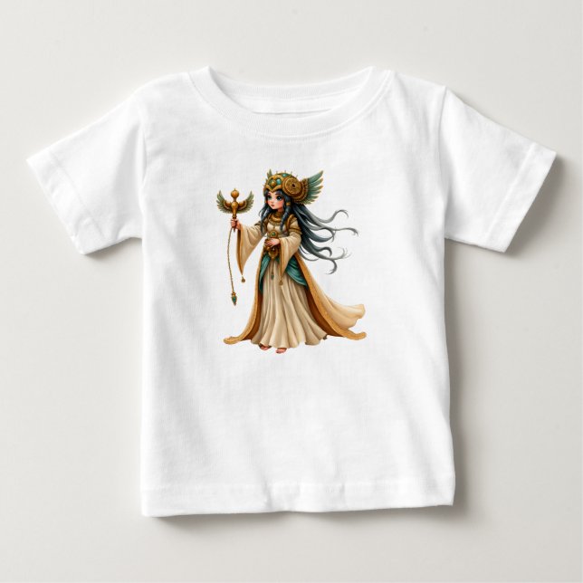 Camiseta De Bebé Sacerdotisa Celestial de la Pirámide Dorada. (Anverso)