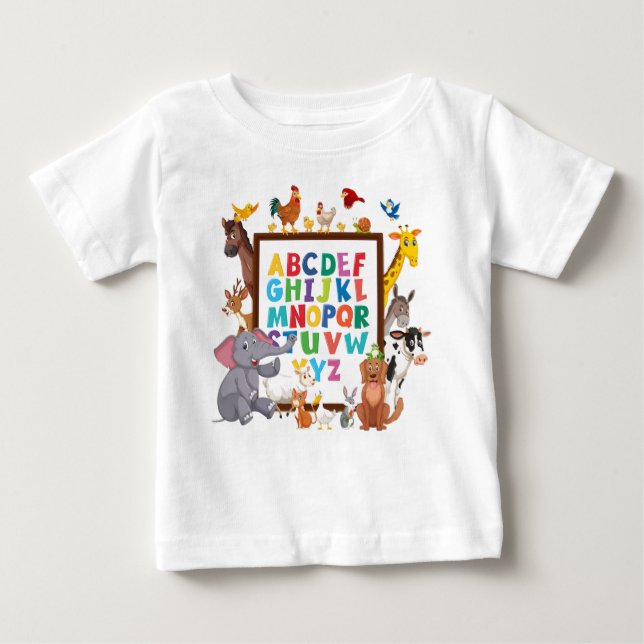Camiseta De Bebé "Safari ABC: Embarque en un alfabeto animal (Anverso)