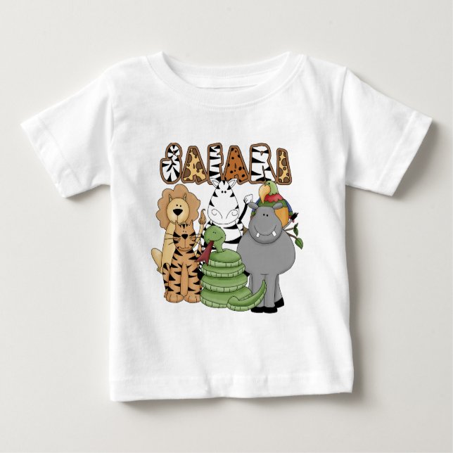 Camiseta De Bebé Safari animal (Anverso)
