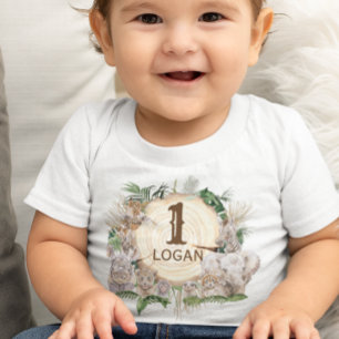 Camiseta De Bebé Safari Animal Babies Jungle Baby Age Name Toddler