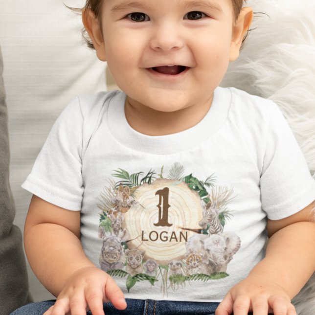 Camiseta De Bebé Safari Animal Babies Jungle Baby Age Name Toddler (Subido por el creador)