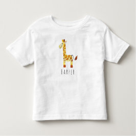 Camiseta De Bebé Safari de jirafa de unisex con nombre