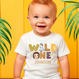 Camiseta De Bebé Safari Fiera Uno Animal Selva Foto Cumpleaños 1 añ