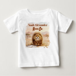 Camiseta De Bebé Safari First Birthday Zuberi Fluffy Leopard Party